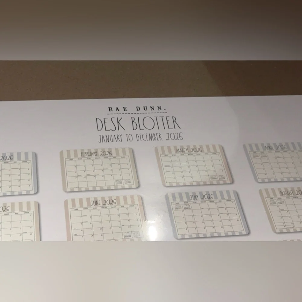 SALE NWT Rae Dunn January-December 26’ LRG Desk Blotter Monthly Planner Calendar